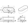 Ванна VITRA GEO 180x80 отдельностоящая с ножками, скрытый сифон 65380006000